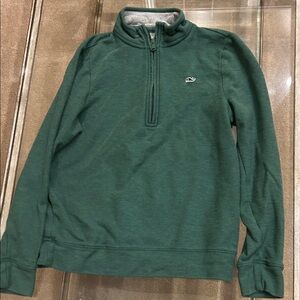 Vineyard Vines Kids Green Quarter-Zip Sweater